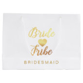 Bride Tribe Heart Persoonlijke Bridesmaid Naam Groot Cadeauzakje (Achterkant)