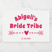 Bride Tribe - Hot Pink Bachelorette / Bridal Party Sparkling Wijnetiket (Enkel label)