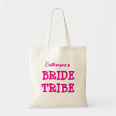 Bride Tribe Hot Pink Bachelorette Party Canvas tas (Voorkant)