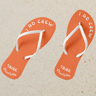 Bride Tribe I Do Crew Neon Sinaasappel Teenslippers