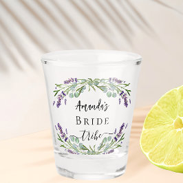 Bride tribe lavender eucalyptus greenery bruiloft shot glas