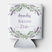 Bride tribe lavender eucalyptus greenery name blikjeskoeler (Voorkant)