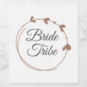 Bride Tribe Mocha Eenvoudige Hart Krans Wijn Etiket (Enkel label)