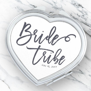 Bride Tribe Modern en Eenvoudig handgeschreven Handtas Spiegeltje