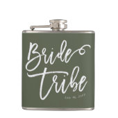 Bride Tribe Modern en Eenvoudig handgeschreven Heupfles (Voorkant)