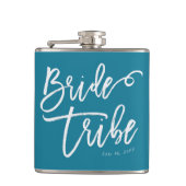 Bride Tribe Modern en Eenvoudig handgeschreven Heupfles (Voorkant)