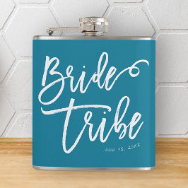 Bride Tribe Modern en Eenvoudig handgeschreven Heupfles