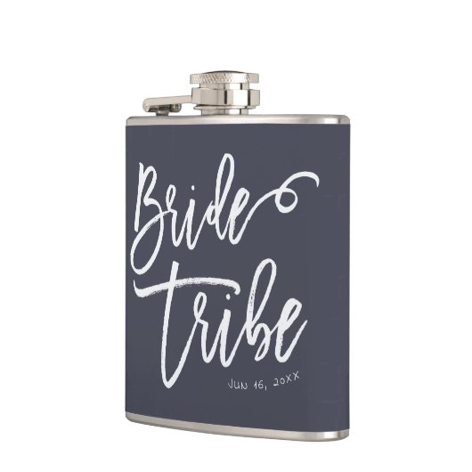Bride Tribe Modern en Eenvoudig handgeschreven Heupfles (Links)