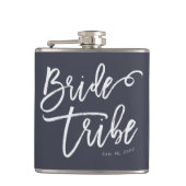 Bride Tribe Modern en Eenvoudig handgeschreven Heupfles (Voorkant)