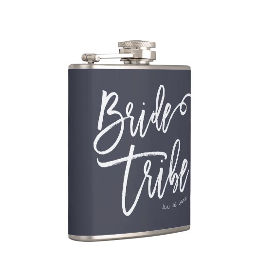 Bride Tribe Modern en Eenvoudig handgeschreven Heupfles (Rechts)