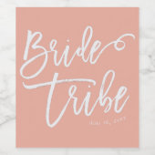 Bride Tribe Modern en Eenvoudig handgeschreven Wijn Etiket (Enkel label)