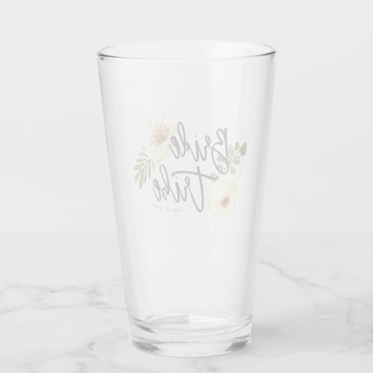 Bride Tribe Modern Waterverf Floral Foliage Glas (Achterkant)