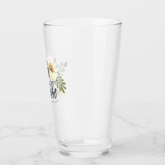 Bride Tribe Modern Waterverf Floral Foliage Glas (Links)