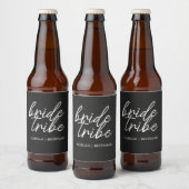 Bride Tribe | Moderne Bruidsmeisjes Bachelorette Bier Etiket (Flessen)