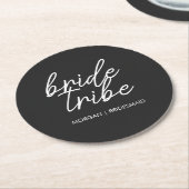 Bride Tribe | Moderne Bruidsmeisjes Bachelorette F Ronde Kartonnen Onderzetter (Gebogen)