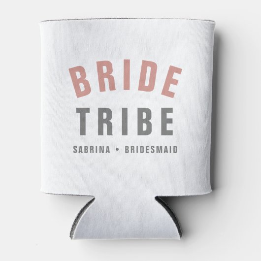 Bride Tribe | Moderne roze bachelorette Bridesmaid Blikjeskoeler (Voorkant)