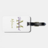 Bride tribe monogram bridal shower simple golden p bagagelabel (Achterkant horizontaal)