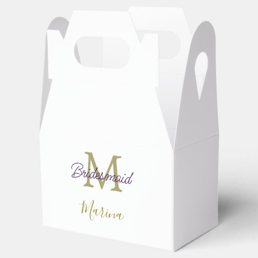 Bride tribe monogram bridal shower simple golden p bedankdoosjes (Geopend)