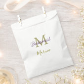 Bride tribe monogram bridal shower simple golden p bedankzakje (Geknipt)