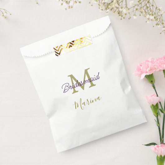 Bride tribe monogram bridal shower simple golden p bedankzakje (Gezegeld)