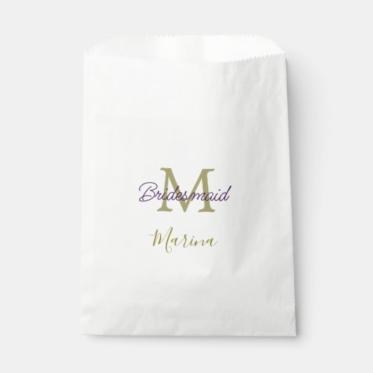 Bride tribe monogram bridal shower simple golden p bedankzakje (Voorkant)