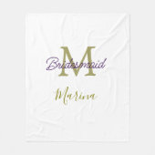 Bride tribe monogram bridal shower simple golden p fleece deken (Voorkant)