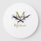 Bride tribe monogram bridal shower simple golden p grote klok (Voorkant)