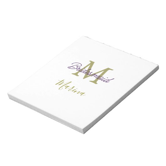 Bride tribe monogram bridal shower simple golden p notitieblok (Linkerzijde)