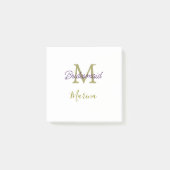 Bride tribe monogram bridal shower simple golden p post-it® notes (Voorkant)