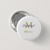 Bride tribe monogram bridal shower simple golden p ronde button 3,2 cm (Voorkant /achterkant)