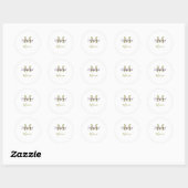 Bride tribe monogram bridal shower simple golden p ronde sticker (Vel)