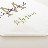 Bride tribe monogram bridal shower simple golden p sherpa deken (3/4)