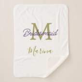 Bride tribe monogram bridal shower simple golden p sherpa deken (Voorkant)