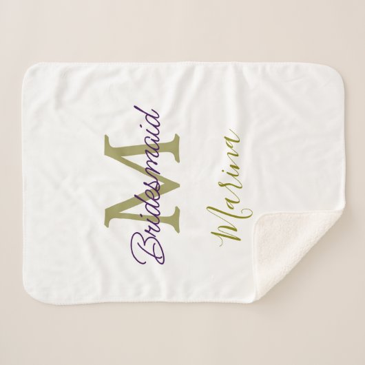Bride tribe monogram bridal shower simple golden p sherpa deken (Voorkant (horizontaal))