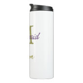 Bride tribe monogram bridal shower simple golden p thermosbeker (Geroteerd rechts)