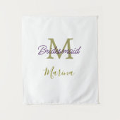 Bride tribe monogram bridal shower simple golden p wandkleed (Voorkant)
