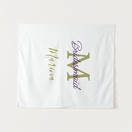 Bride tribe monogram bridal shower simple golden p wandkleed (Voorkant (horizontaal))