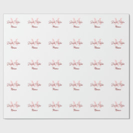 Bride Tribe monogram rood vrijgezellenfeest eenvou Cadeaupapier