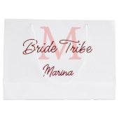 Bride Tribe monogram rood vrijgezellenfeest eenvou Groot Cadeauzakje (Achterkant)
