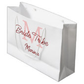 Bride Tribe monogram rood vrijgezellenfeest eenvou Groot Cadeauzakje (Voorkant Gekanteld)