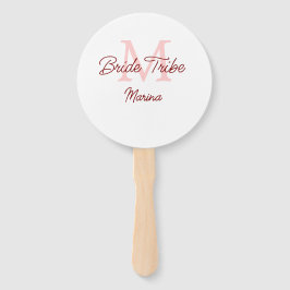 Bride Tribe monogram rood vrijgezellenfeest eenvou Handwaaier