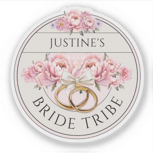 Bride Tribe op maat gemaakte bloemenpaars Sticker (Voorkant)
