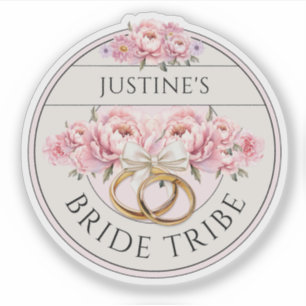 Bride Tribe op maat gemaakte bloemrijke paarse Sticker