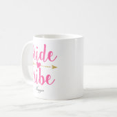 Bride Tribe Persoonlijke roze bruiloft Koffiemok (Voorkant links)