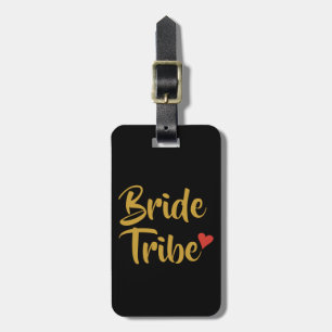 Bride Tribe Red Heart Bagagelabel