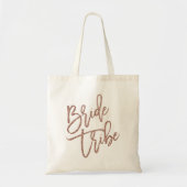 Bride Tribe Roos Gold Faux Glitter Script Tote Bag (Voorkant)