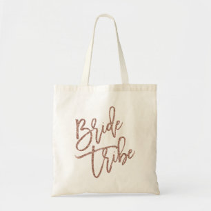 Bride Tribe Roos Gold Faux Glitter Script Tote Bag