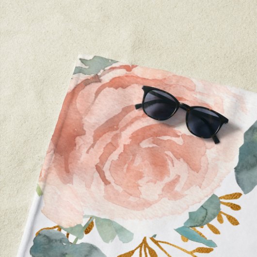 Bride tribe roos goudflorale eucalyptusgroen strandlaken