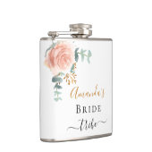 Bride tribe roze florale eucalyptus bachelorette heupfles (Rechts)