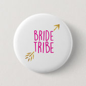 {Bride Tribe} Roze & Goud Ronde Button 5,7 Cm (Voorkant)